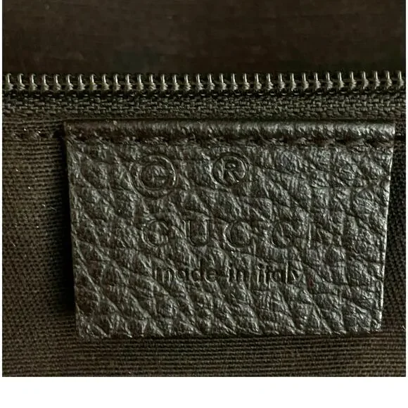 GUCCI Princy Sherry Line GG Canvas Brown Leather Trim Handbag, Dust Bag EUC - Picture 8 of 14